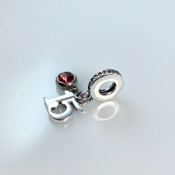 Sterling Silver 15th Birthday with Birthstone Dangle Charm - CUSTOMIZABLE - Picture 2 of 7